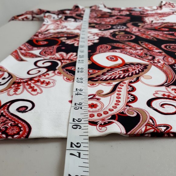 Chico’s Spicy Red Paisley Layering Tee - Picture 9 of 14